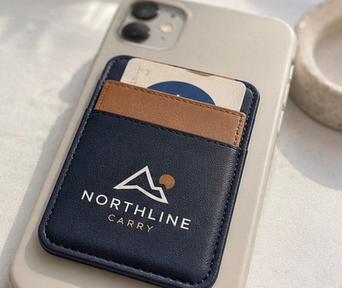 Wallet Grip + Card Holder with custom branding